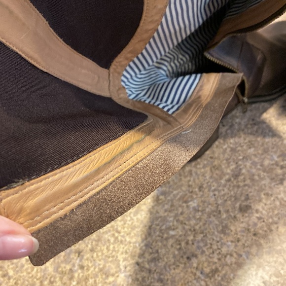 L.L. Bean Tall WIDE Heeled Boots Leather 7W(D) IMPERFECTIONS/FLAWS Brown - Picture 15 of 17